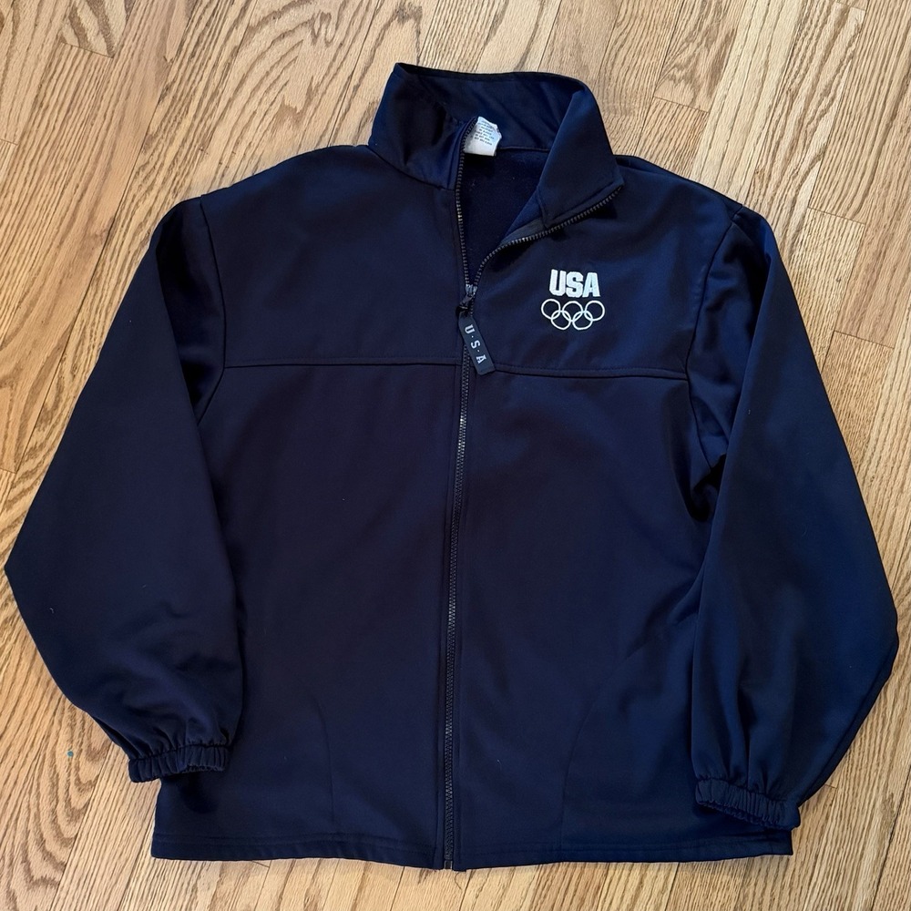 USA Olympics Jacket Mens Large Black Team USA Full Zip Olympic Committee